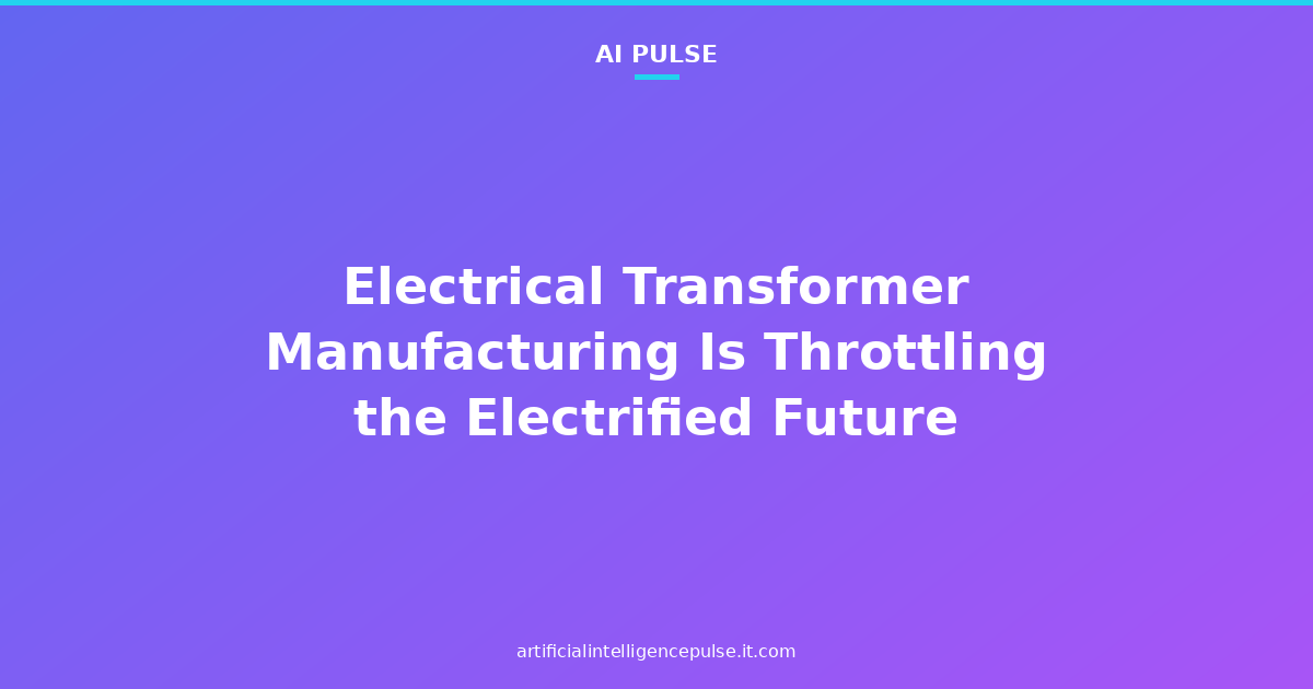 Electrical Transformer Manufacturing Is Throttling the Electrified Future