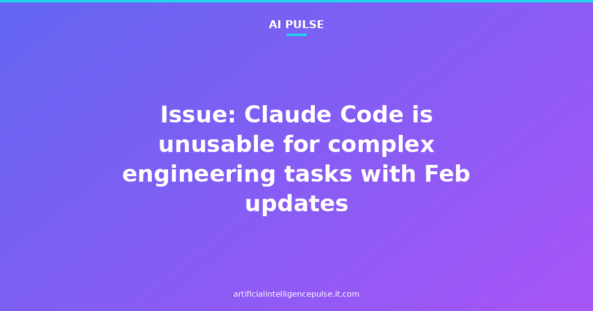 Issue: Claude Code is unusable for complex engineering tasks with Feb updates