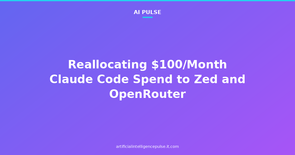 Reallocating $100/Month Claude Code Spend to Zed and OpenRouter