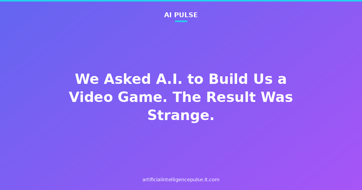 We Asked A.I. to Build Us a Video Game. The Result Was Strange.